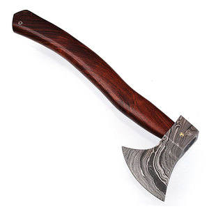 Custom Built Damascus <b>Axe</b> with Unique Pattern Comfortable <b>Wood</b> Handle Industrial Grade for Gear Enthusiasts - Product Image 2