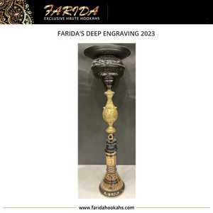 2023 Farida's Luxury Brass Egyptian Shisha Hookah Set Vidrio de alta calidad Nuevo diseño único Laca de grabado profundo Superventas - Product Image 5