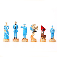 Jeu d'échecs en métal sur le thème de la guerre civile
