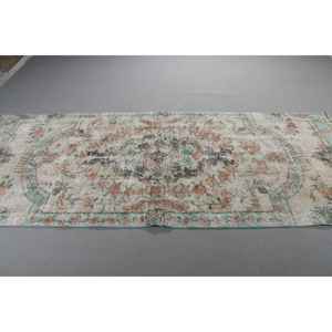 Alfombra Turca Vintage de 3,9x9,9 pies, Alfombra de Pasillo, Alfombra de Lana Azul - Product Image 2