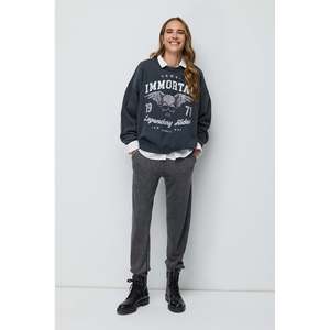 Sweat-shirt oversize imprimé effet délavé - Product Image 3