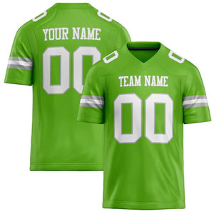 Camiseta de rugby personalizada DIY cuello en V neón verde deportes camiseta suelta secado rápido equipo uniformes fútbol americano Jersey - Product Image 6