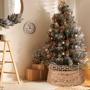 Falda de árbol de Navidad de Jacinto 2024 hecha a mano con cuello redondo Característica impermeable Tamaño personalizable Decoraciones navideñas elegantes - Product Image 2