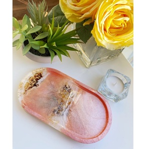 Plateau en résine pour présenter des parfums, des bougies et des bijoux, plateau de service pour gâteaux, jus et aliments, pour la maison et l'hôtel - Product Image 4