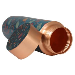 Flower Ayurvedic Copper <b>Bottle</b> with Mandala Print Pure Copper <b>Water</b> <b>Bottle</b> <b>1L</b> Mandala Design Designer Copper <b>Bottle</b> Meena - Product Image 4