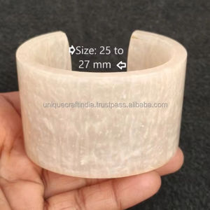 Modern Abstract Design Geometric <b>Resin</b> Bangle Set Unique Side Open Model from India for Christmas <b>Gifts</b> - Product Image 2