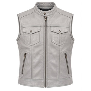 Chaleco de cuero para motocicleta sin mangas para hombre, de invierno, para adulto, con MOQ bajo - Product Image 1