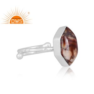 Dernière tendance en matière de bijoux : Bague empilable en argent sterling fin avec pierre précieuse naturelle Jasper œil de perdrix, fabricant de bijoux sur mesure - Product Image 3