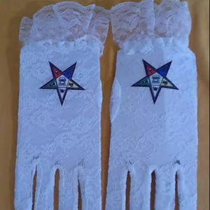 Gants en dentelle maçonniques personnalisés en gros, OEM, blancs et noirs, confortables, respirants, anti-boulochage, durables, séchage rapide, pour l'extérieur - Product Image 1