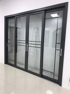 Hoclom Vietnam ประตูบานเลื่อนอลูมิเนียมระบายความร้อนกรอบอลูมิเนียมอโนไดซ์กระจกสองชั้นประหยัดพลังงาน