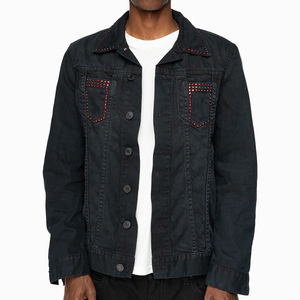 Hot Selling Outdoor Comfortable Winter <b>Rhinestone</b> Denim <b>Jacket</b> Men Solid Customised Color Low MOQ Denim <b>Jacket</b> for Sale - Product Image 1
