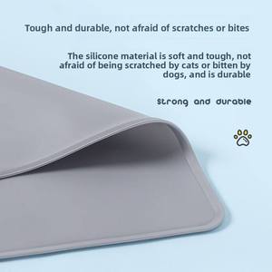 Hot Sale 48*30cm 260g <b>Silicone</b> Waterproof Pet Bowl <b>Mat</b> Smart Dog Floor Feeding Tray Animal Print Soft All Seasons Clean Pads - Product Image 3