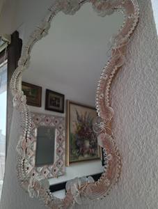 Miroir vénitien vintage en verre de Murano fait à la main - Product Image 2