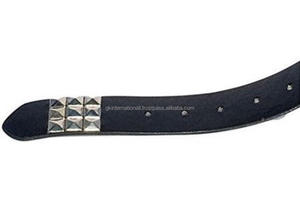 Eafher-cinturones de piel auténtica para hombre, cinturón informal de piel auténtica con diseño de pirámide hecho a medida - Product Image 5