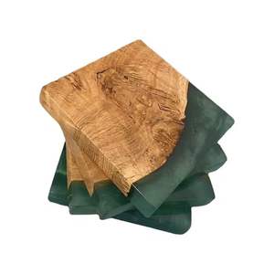 Sous-verre en résine de bois époxy personnalisé carré rond tasse à thé sous-verre en résine de bois époxy cristal - Product Image 5