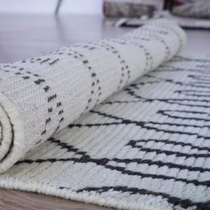 Conjuntos de alfombras de algodón marfil personalizables hechas a mano Morakkan alfombras de área de lana antigua Alfombra tejida para el hogar rezando para sala de estar - Product Image 1