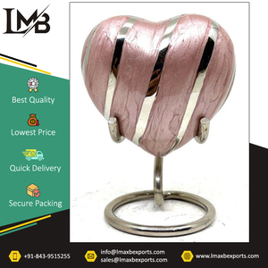 Urnes de bonne qualité en métal et aluminium logo personnalisé fournitures funéraires urnes de crémation en forme de cœur de l'exportateur indien de confiance - Product Image 2