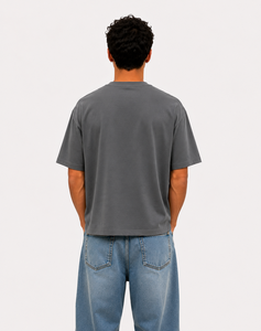 เสื้อยืด Highend ผลิตในประเทศอิตาลีโดยมี220คอตตอนหนักที่ออกแบบมาสำหรับคนเมืองบ็อกซี่สีเทา - Product Image 3