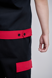 Ensemble de vêtements de travail de sécurité FMF pour hommes, haute visibilité, noir et rouge, confortable, respirant, anti-froissement, tissu TC durable, manches courtes, uniforme - Product Image 4