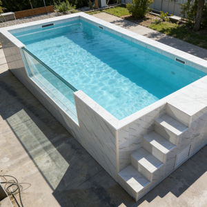 Piscine hors sol de 20 pieds avec pompe filtrante et échelle pour petit jardin domestique, mini piscine extérieure en fibre de verre, installation facile - Product Image 3