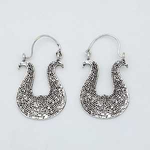 Tribal Brass Earrings Women <b>Boho</b> Hoop Jewelry Silver Plated Ethnic Geometric Dot Wholesale - Product Image 1