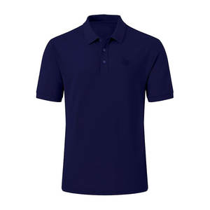 Camisa de Piqué Antiarrugas 100% Algodón de Punto Sólido con Cierre de Dos Botones para Camisa de Golf de Moda de Verano para 4 Estaciones - Product Image 1