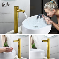 Grifo de Lavabo Comercial de Latón Antiguo con Sensor, Grifo Automático Sin Contacto de Latón DZR para Proyectos de Hoteles de Lujo y Boutiques