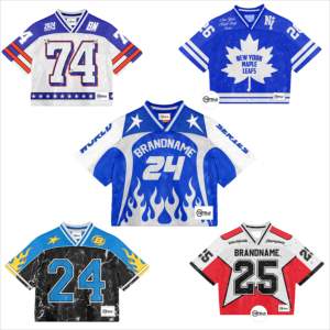 Jersey de fútbol americano personalizable al por mayor para el verano, ropa de calle corta transpirable con hombros caídos y malla corta de talla grande - Product Image 1