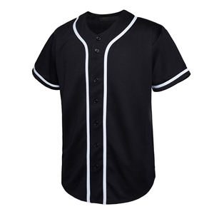 Maillot de baseball de haute qualité, tissu en polyester respirant de qualité supérieure, manches courtes, boutonné, vêtements d'équipe sportive, maillot pour hommes - Product Image 1