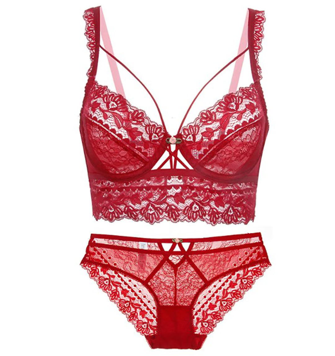 Women's XL Strapless Lace Cup Bikini Pants Set Seamless Breathable Wire-Free Bra Bow Custom Logo Embroidery Bulk Sexy Print