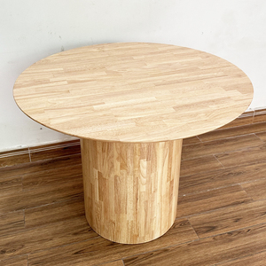 Table ronde minimaliste en bois de caoutchouc de 100 cm avec base en piédestal BA68137 - Product Image 5
