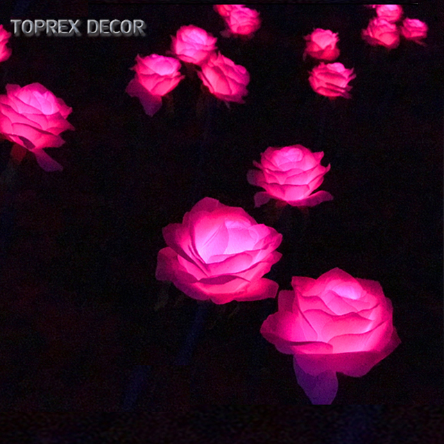 Toprex Decor Artificial LED Light Stick Plastic Decorative Flower DC Power Supply for Wedding Decoration Party Supplies Gifts