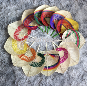 พัดลมไม้ไผ่สำหรับช่างฝีมือพร้อมต้นปาล์มและไม้เท้าธรรมชาติ - Product Image 4