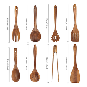 Ensemble d'ustensiles de cuisine en bois d'acacia naturel de haute qualité Ensemble d'ustensiles de cuisine de 8 prix de gros d'usine du Vietnam - Product Image 3