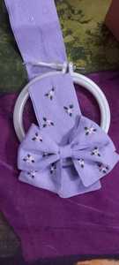 Custom Made Embroidered Hair Clips with Floral Patterns Ideal <b>for</b> Resale by Hair Accessory in Royal Blue Colour Made From Fabric - Product Image 3