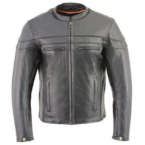 Custom Designed Men's Winter Motorcycle Jacket Warm PU Leather Outwear with Stand Collar and Multi-Pockets - Product Image 5