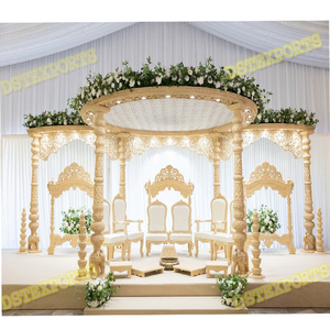 Pilier d'éléphant traditionnel de luxe Mandap pour les cérémonies Mandap de mariage de style maharaja royal avec chaises Mandap de mariage indien - Product Image 1