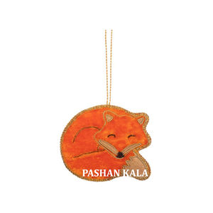 ผ้าแฮนด์เมดรูปสุนัขจิ้งจอกปัก zari ลูกปัดเครื่องประดับคริสต์มาสงานสำหรับแขวนปาร์ตี้ตกแต่งต้นไม้ในรายการโบราณ - Product Image 1