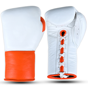 Gants de boxe OEM pour l'entraînement professionnel, le sparring et la vente en gros – Gants de compétition professionnels à lacets en cuir véritable - Product Image 6