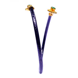 Desgaste de la boda plata esterlina oxidada 925 hecho a mano Esmeralda piedras preciosas atractivas señoras usan brazaletes de diamantes - Product Image 3