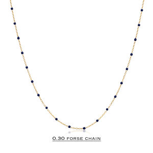 Collier chaîne en argent sterling 925 turc fait main, plaqué or et rhodium, avec design émaillé bleu foncé, vente en gros - Product Image 2
