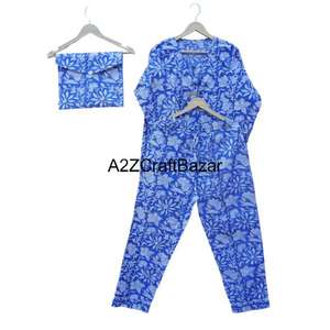 Conjunto de Pijama de Manga Larga con Cordón, Estampado Floral Elegante, 100% Algodón, Suave y Transpirable, Ropa de Dormir de Verano para Mujer - Product Image 6