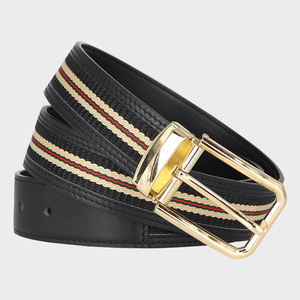 Ceinture en cuir pour homme avec logo personnalisé, boucle à ardillon en PU, ceinture réversible double face, ceinture en cuir pour homme - Product Image 2