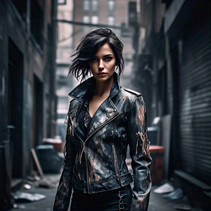 แจ็คเก็ตหนังฟอกกรดสำหรับผู้หญิงเสื้อโค้ทหนังสำหรับผู้หญิงเสื้อครอปมอเตอร์ไซค์แบบปรับแต่งได้เสื้อแจ็คเก็ตหนังฟอกสไตล์วินเทจ - Product Image 5