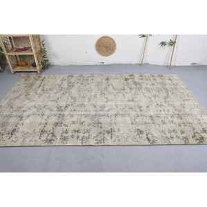 Tapis Patchwork Vintage en Laine Beige et Gris 5.1X8.9 pieds Rectangle Motif Oriental pour Chambres Adolescentes quantité minimale de commande Bas - Product Image 3