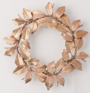 Guirlande de fleurs en métal de couleur or de conception de feuille faite à la main pour la fête de Noël et le but décoratif festif - Product Image 1