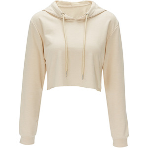 Sudadera con Capucha de Manga Larga Transpirable para Gimnasio de Invierno para Mujer, con Logotipo Personalizado, Cuello Alto, Top Corto, Sudadera Deportiva - Product Image 3