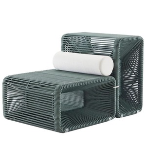 Conjunto de Sofás de Madera de Teca Minimalistas Modernos para Exteriores, Resistentes a la Intemperie, Silla de Salón para Balcón, Muebles de Lujo para Terraza, Patio, Hotel y Casa de Huéspedes - Product Image 2