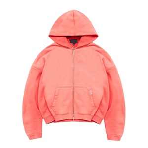 Haute qualité blanc plaine goutte épaule recadrée fermeture éclair sweats à capuche 100% coton français éponge respirant conception surdimensionné fermeture éclair sweats à capuche - Product Image 6