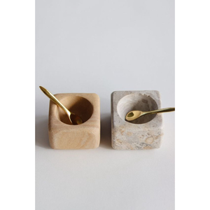 Marvelous Design <b>Sugar</b> <b>Bowl</b> Set of 2 Home and Kitchenware Square Shape Salt and Pepper with Metal Spoons at Good Price - Product Image 1